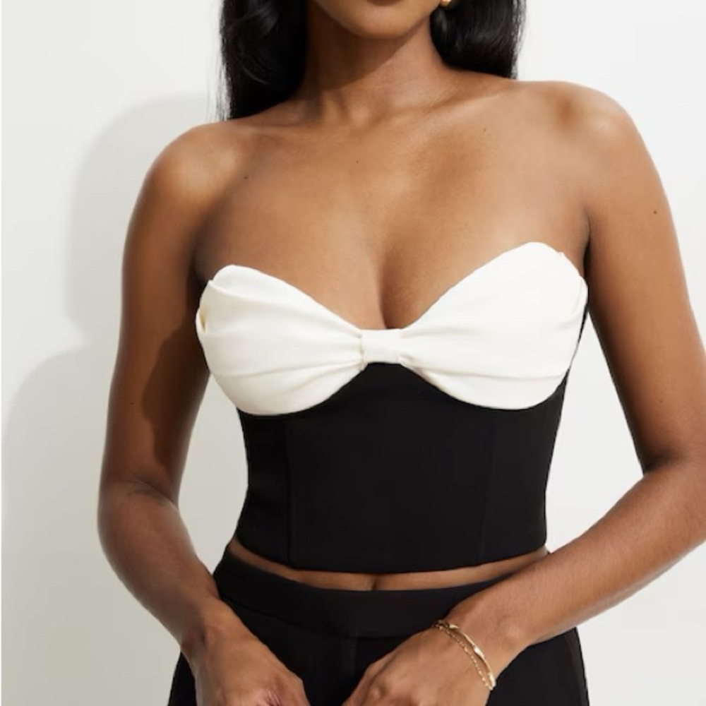 Dynamite White Bow Bustier Top